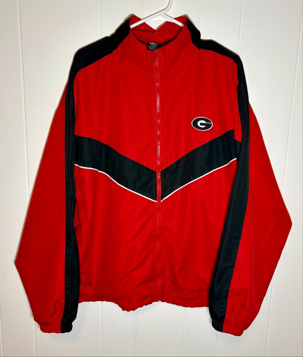 Vintage Y2K Starter Georgia Bulldogs Windbreaker Jacket Red Men's XL (27x27.5)